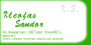 kleofas sandor business card